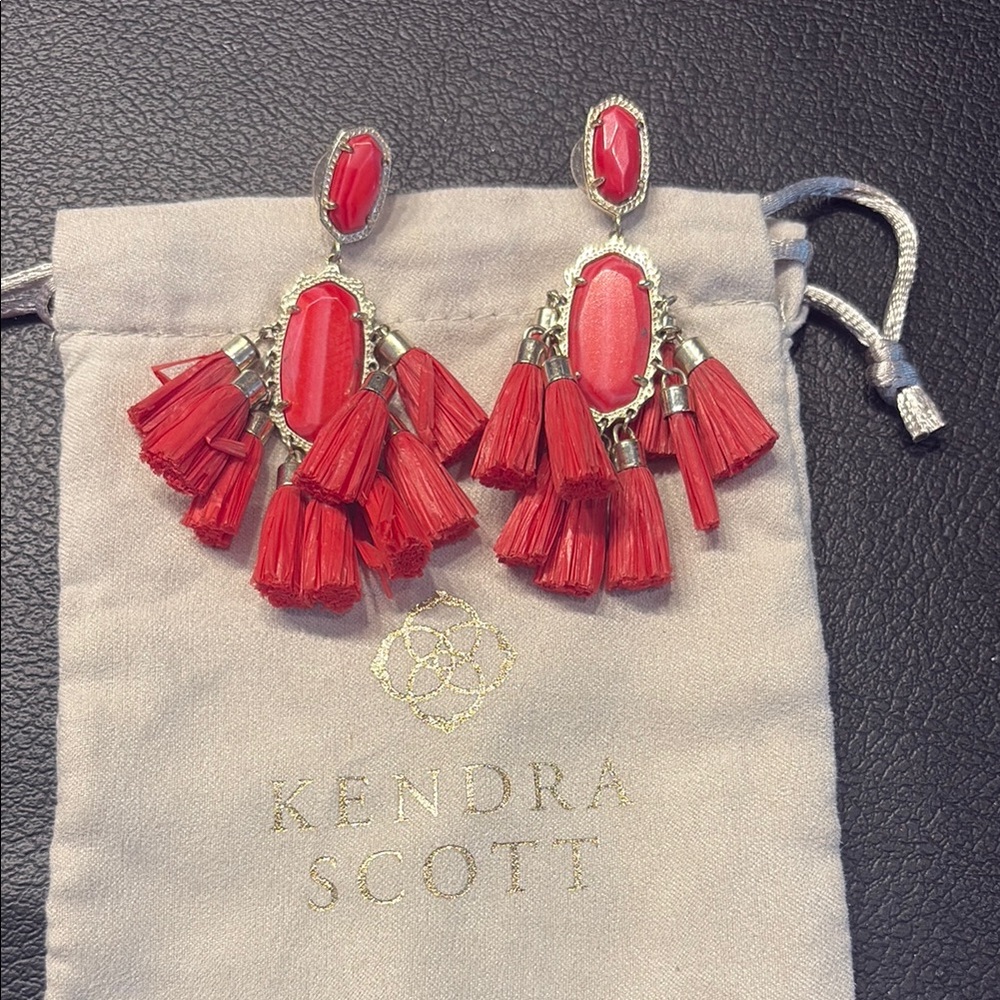 Kendra Scott Kristen Red Tassel Earrings